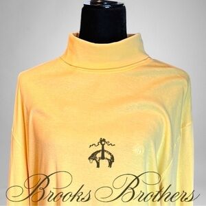 BROOKS BROTHERS Yellow Long Sleeve Cotton Turtleneck Shirt